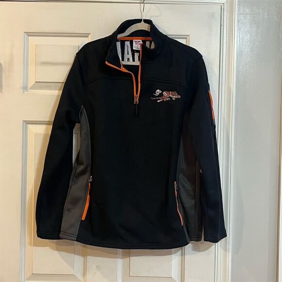Fanatics Men's Cincinnati Bengals Quarter-Zip Varsity Jacket Black M - Picture 1 of 7